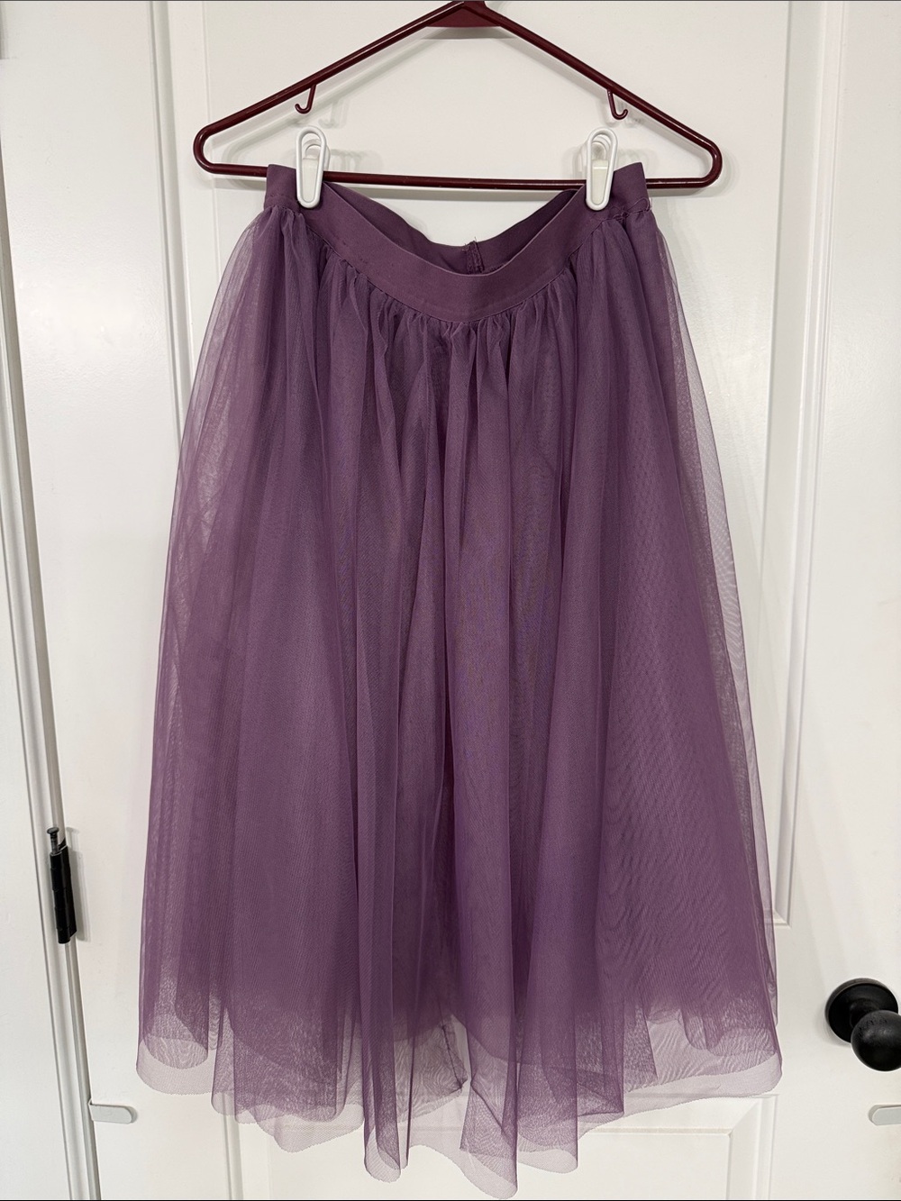 Purple Tulle Midi Skirt